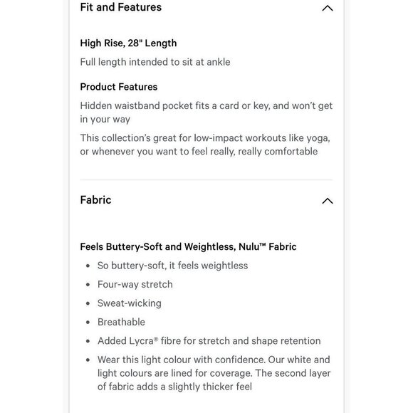 Lululemon Double layers Align leggings 29", Beige, Size 10 A112 - Picture 2 of 10